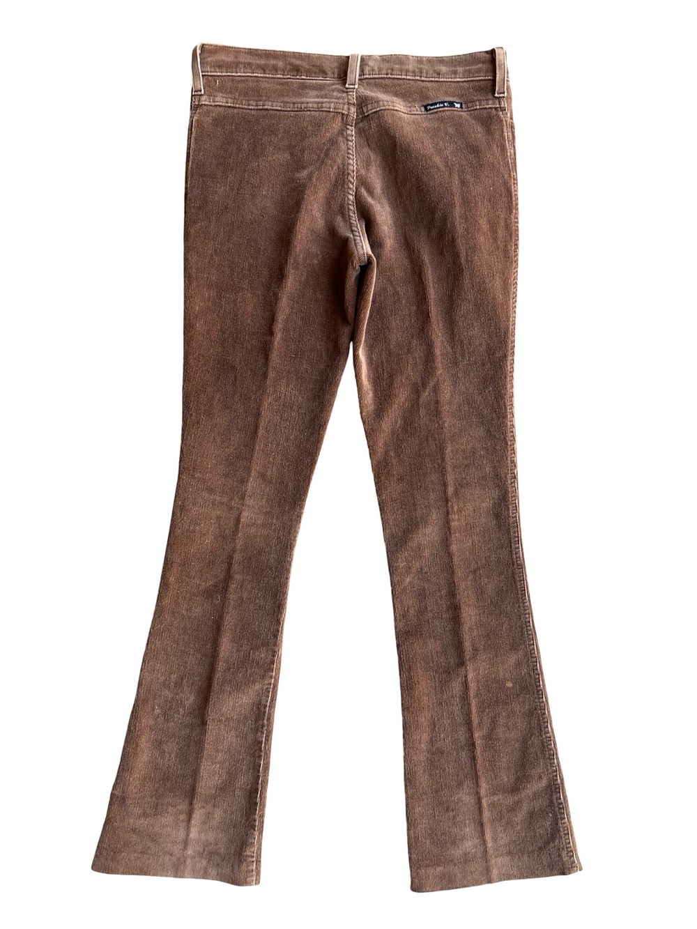 Rare FRANKIE B Y2K Flare Brown Velvet Pants Early-2000s USA-Made 9” Rise Stretch - Picture 5 of 10